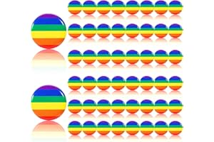 Faccito 50 Pcs Gay Pride Pin Rainbow Buttons Badges Pins Pride Lapel Pin LGBT Accessories Rainbow Metal Lapel Pins for Pride Month Parade Rainbow Party Festival Decorations and Celebrations