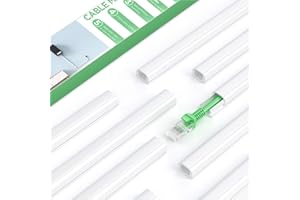 MUDEELA Cable duct, 8 x 0.4m, white, self-adhesive, mini cable hiding for all power cables in household/office, cable management cover