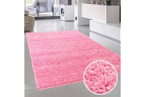 carpet city Dywan z wysokim runem Shaggy jednokolorowy, jednolity różowy w prostokątnym, okrągły, kwadratowy, do salonu i sypialni z miękkim runem; wymiary: 80 x 300 cm