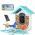 Smart Bird Feeder with Camera,Solar Powered, Ai Identify Wild Bird Watching Camera,Auto Capture Bird Videos Instant Notifications,Ideal Gifts for Bird Lovers