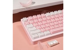 mintcaps Tastenkappen – 123 Tasten, Kristall, Jelly Pink, durchscheinend, benutzerdefinierte Tastatur-Tastenkappe, OEM-Profil, niedliche Tastenkappen für 60/65/75/100 Cherry Gateron Mx Mechanical