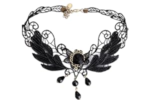 Jovivi Gotik Schmuck Damen Kette Acryl Spitze Lace Kragen Vintage Halskette