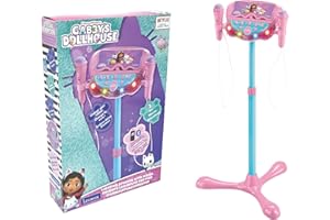 Lexibook, La casa delle Bambole di Gabby, Altoparlante Bluetooth Luminoso su Supporto per Bambini, Gioco Musicale, Altezza Regolabile, Effetti Luminosi, 2 microfoni Inclusi, S160GDH