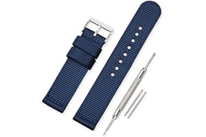 VINBAND Bracelet Montre Toile Bracelet Montre Armée Militaire - 18mm, 20mm, 22mm, 24mm Montre Bracelet avec Acier Inoxydable Boucle