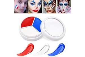 Pittura Viso Halloween Pittura Corpo Blu 17g, Afflano Clown Trucco Rosso Bianco e Blu Viso Vernice Kit, Pittura Viso Rosso Cadavere Sposa Joker Sfx Scheletro Halloween Trucco