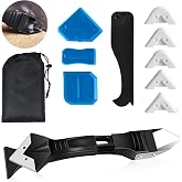 AG LogiShop Silicone Applicator Tool Kit + 4 Scrapers + Storage Bag | Silicone Caulking Tool, Dough Remover, Silicone Scraper
