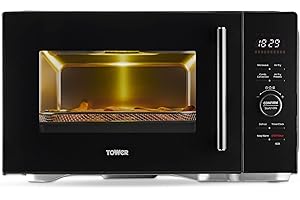 Tower T17133 AirWave Pro Oven 2-in-1 Microwave & Air Fryer with Digital Display Vortx Technology, Magnawave Technology, 20 Cooking Pre-sets, 26L, 900W, Black