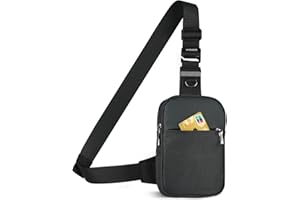 BROADREAM wodoodporna torba na ramię, torba na klatkę piersiową, torba na ramię dla mężczyzn i kobiet - torba na telefon komórkowy z kieszenią na zamek błyskawiczny blokującą RFID