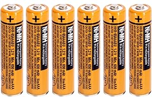 KRIPOL Lot 6 Ni-MH AAA Piles Rechargeables Ni-MH pour Panasonic Gigaset,630mah 1.2V Batteries Rechargeables pour Téléphone sans Fil