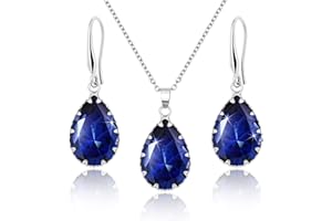 Linawe Juego de joyas nupciales, joyas de boda, pendientes colgantes y cadenas colgantes para mujer, disponible en plata, oro y oro rosa