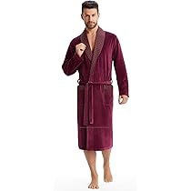 LEVERIE Elegante ochtendjas voor heren, sportieve badjas (made in EU) saunamantel, S