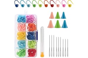 LIHAO Kit per maglieria Strumenti Marcatore di Bloccaggio, Ago da Cucire Punte per Ago da Maglia