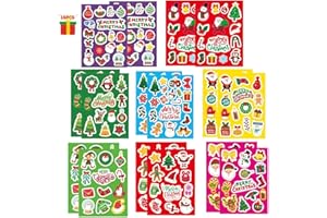 JYZPJ 16PCS Christmas Stickers for Crafts Kids Stickers Xmas for Decorations Stocking Fillers Party Bag Fillers Party Favor Christmas Activity Packs(Type A)