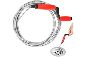 DELAESI Rohrreinigungsspirale Abflussreiniger 5m x 6mm Spirale Abfluss Rohrreinigung Universal Spirale Abflussspirale Rohrreiniger Spirale für Hartnäckige Verstopfungen