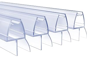kinkaivy Shower Seal, 4 x 80 cm Shower Seals for Shower Doors, 6/7/8 mm Transparent Seal Shower Glass Door, Water-Repellent Seal for Shower, Splash Protection Sealing Piping