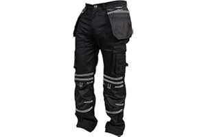 newfacelook Herren Arbeitshose Cargohose Hose Knie Holster Taschen Sicherheits