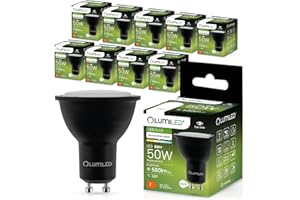 10x LUMILED LED GU10 6W 580LM 120ST. NB BLACK