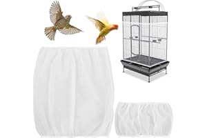 HaiFafafaing 2 Stück Vogelkäfig Abdeckung Bird Cage Cover Vogelkäfig Samenfänger Universal Einstellbar Weich Luftiger für Papageienkäfige Runde Quadratische Käfige
