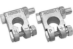 Ampper Military Spec Battery Terminal End, Top Post Battery Terminal Set for Marine Car Boat RV Vehicles (1 Pair)
