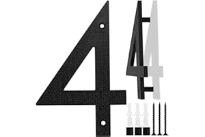 XINGWENHAO Número Grande para Casa en Negro, 20cm, Placa Flotante de Número de Casa, Número de Calle/Puerta en Plástico ABS Efecto 3D para Oficinas, Buzones, Garajes (Numero 4)