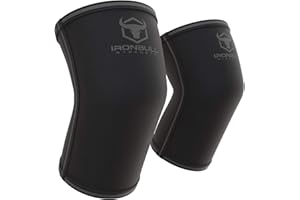 IRON BULL STRENGTH Iron Bull Paire de Manchons de Compression pour haltérophilie, Musculation et haltérophilie 5 mm, Noir/Noir, m