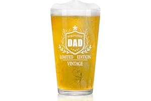 Joymaking Dad Gifts - Personalised Pint Beer Glass for Dad, Fathers Day & Birthday Gift from Son Daughter