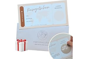 ‎MEMORIECATION memoriecation® Reisegutschein mit Rubbelaufkleber - Perfektes Reise Geschenk für Freundin, Freund oder Familie - Gutschein Reise mit Geschenk Verpackung inklusive - Geschenkideen für Frauen