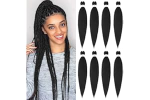 Beyond Beauty EZ Braid Pre Stretched Braiding Hair, 3Packs-26inch EZ Braid Professional Hair Yaki Texture Synthetic Hair Extensions (8Packs-26Inch, 2)