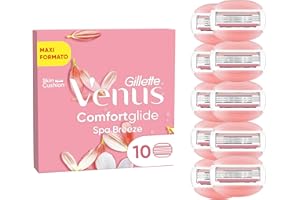 Gillette Venus Comfortglide Spa Breeze Ricariche Per Rasoio Da Donna Venus, Confezione Da 10, 3 Lame Incorporate, Per Una Rasatura Liscia E Profonda Che Dura
