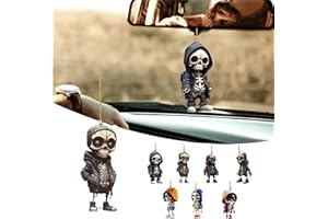 UOZONIT 7 Pièces Pendentif de voiture balançoire de squelette Ornements de voiture Pendentif Décoration Rétroviseur Pendentif De Balançoire De Voiture Créative Pendentif De Décoration aison