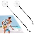 2Pcs Sand Sifter for the Beach, Shark Tooth Sifter Shell Scooper Sand Shovels, Retractable Beach Sand Sifter Shell Tool, Rock Scooper for Kids Girls Boys Picking Up Shells Beachcombing & Rock Hunting