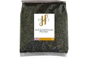 Hides Fine Foods - Dark Speckled Lentils (Puy Type) 1kg - GMO Free - Suitable for Vegetarians - Cooking - Stews - Soups - Dhal - Curries - Supports Digestive Health