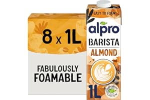 ‎ALPRO Alpro Barista Mandeldrink – Vegan und laktosefrei – Reich an Ballaststoffen – Mit Calcium und Vitaminen – UHT – 8 x 1 L