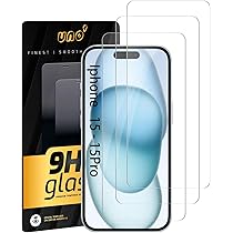 Vetro Temperato Iphone 15 Pro Max 2x Pelli Schermo Vetro Temperato Per IPhone 15 - Full Cover Curvo, Protezione 360°, Antigraffio E Antimpronte Vetro Anti Graffi Anti Impronte