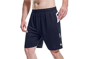 Gaiatiger Mens Running Shorts Gym Quick Dry Breathable Sports Shorts with Zip Pockets Athletic Basketball Tennis