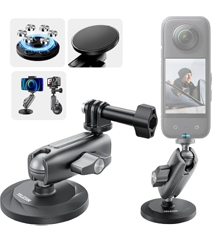 Supporto Adesivo Flessibile Per Insta360 E GoPro – 2 Kit Con Cordino Di Sicurezza E Viti