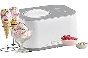 Cuisinart FreezeEase Ice Cream and Gelato Maker- Self freezing ice cream maker | 3 presets | Ice Cream, Sorbet, Frozen Yoghurt | No pre freezing needed | Ready in 40 mins | Keep cool function | White