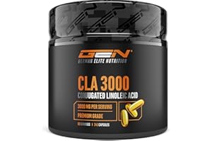 ‎GEN GERMAN ELITE NUTRITION CLA 240 Kapseln mit 1000 mg - Extra hochdosiert mit 3000 mg pro Anwendung - Reine Konjugierte Linolsäure - Premium Qualität - German Elite Nutrition