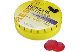 Rescue Remedy Pastilles | Blackcurrant Flavoured | Daily Support for Stressful Moments | Bach Original Flower Essences | Chewable Pastilles | 50g Travel Tin​