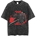 Y2K Tops Men's 90s Vintage Berserk Anime Graphic Shirts Summer Casual Tee Streetwear Harajuku Top Tshirt
