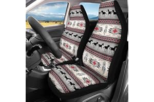‎CHAQLIN chaqlin Autositzbezüge Tribal Dreamcatcher Horse Vordersitz Nur 2 Stück Set Weiche Komfortable Winter Warme Fahrersitzbezug Muster Fit Die meisten Autos
