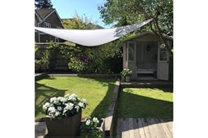 CLARA SHADE SAILS Clara Sun Shade Sail Triangle 3.6m White Garden UV Waterproof Canopy Awning Screen Shelter Gazebo Pergola Patio Conservatory Protective Indoor Outdoor Block Free Rope