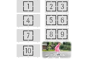 DIEGIMR Classic Hopscotch Template, Playground Hopscotch Number Stencil Series Playground and Sidewalk Paint Hopscotch Template