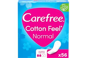 Carefree Cotton Feel Normalt luftgenomsläppliga trosskydd, parfymfri, absorptionsgrad två, normal 56-pack