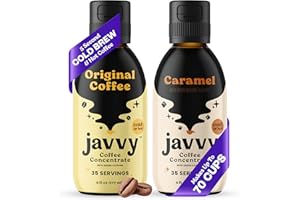 JAVVY Javy Coffee Concentrate Bundle, Original + Caramel, Hot & Cold Brew Instant Coffee, Iced Coffee Drink, Med. Roast Arabica, Unsweetened & Sugar-Free, 60X Caffeinated Shots - 2 Pack, 12oz
