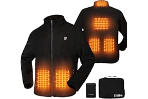 COLDBLING Chaqueta Calefactable Hombre con Bateria de 10000mAh, Chaleco Calefactable Hombre Mujer Abrigo Ropa Eléctrico Termica, 3 Temperaturas 6 Zonas de Calefacción para Invierno Trabajo Moto