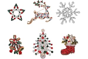 Emibele Weihnachten Broschen, Funkelnde Strass Kristall Broschen Set für Kleid Dekorationen Christmas Urlaub Party Damen Anstecknadeln