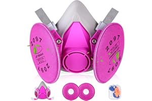 vvuvnem Respirator Mask with Filters, Reusable Respirator Mask for Chemical, Painting, Epoxy Resin, Woodworking