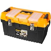 Mano Mt-22 Organizerli Klasik Metal Kilitli Takım &Ccedil;antası, Polipropilen, Siyah Sarı, 22 &rsquo;&rsquo;