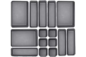 SEASBOES 8 Pezzi Organizer Cassetti, Portaoggetti da Cassetti, Multifunzionale Portaoggetti Organizer, Divisori Contenitori Portaoggetti, Contenitori per Vassoi in Plastica Impilabili per Ufficio, Cucina